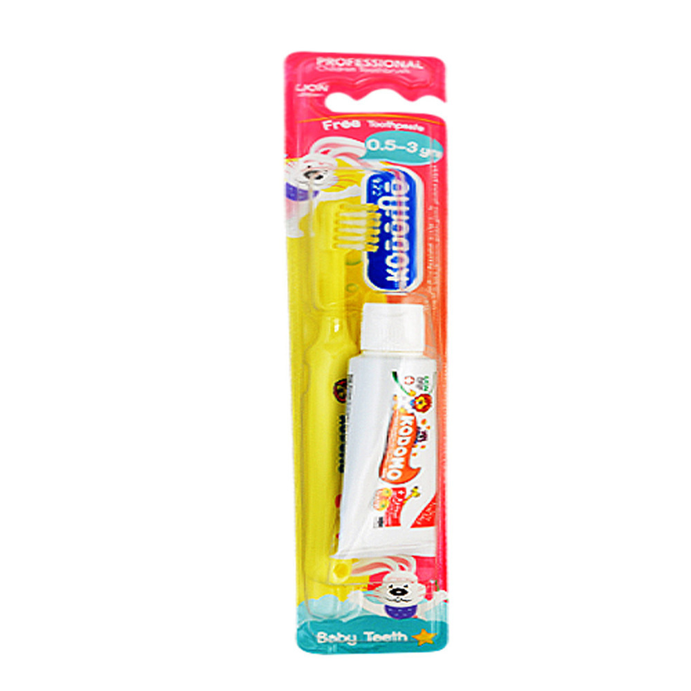 Kodomo Baby Teeth Kids Toothbrush & Paste 15G (0.5 - 3 Years)