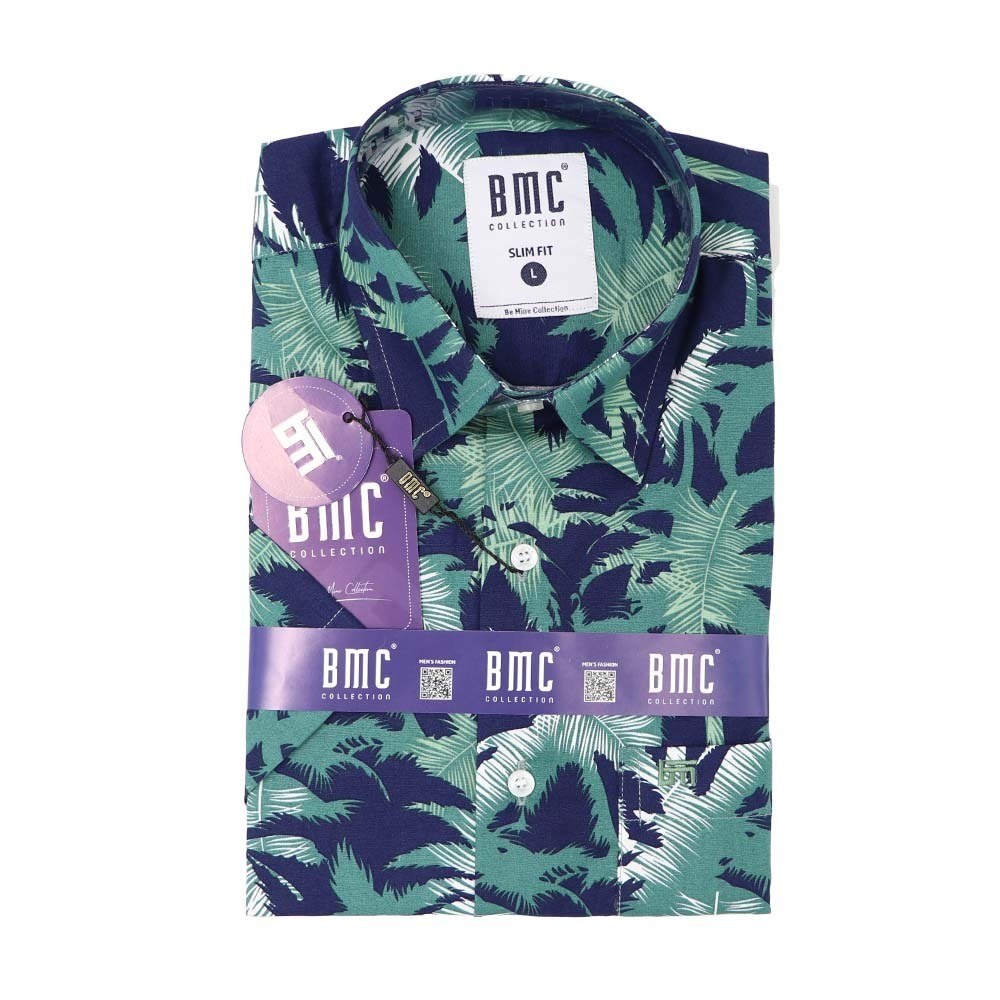 BMC Men Slimfit Shirt Short Sleeve 2320065  Dark Green XXL