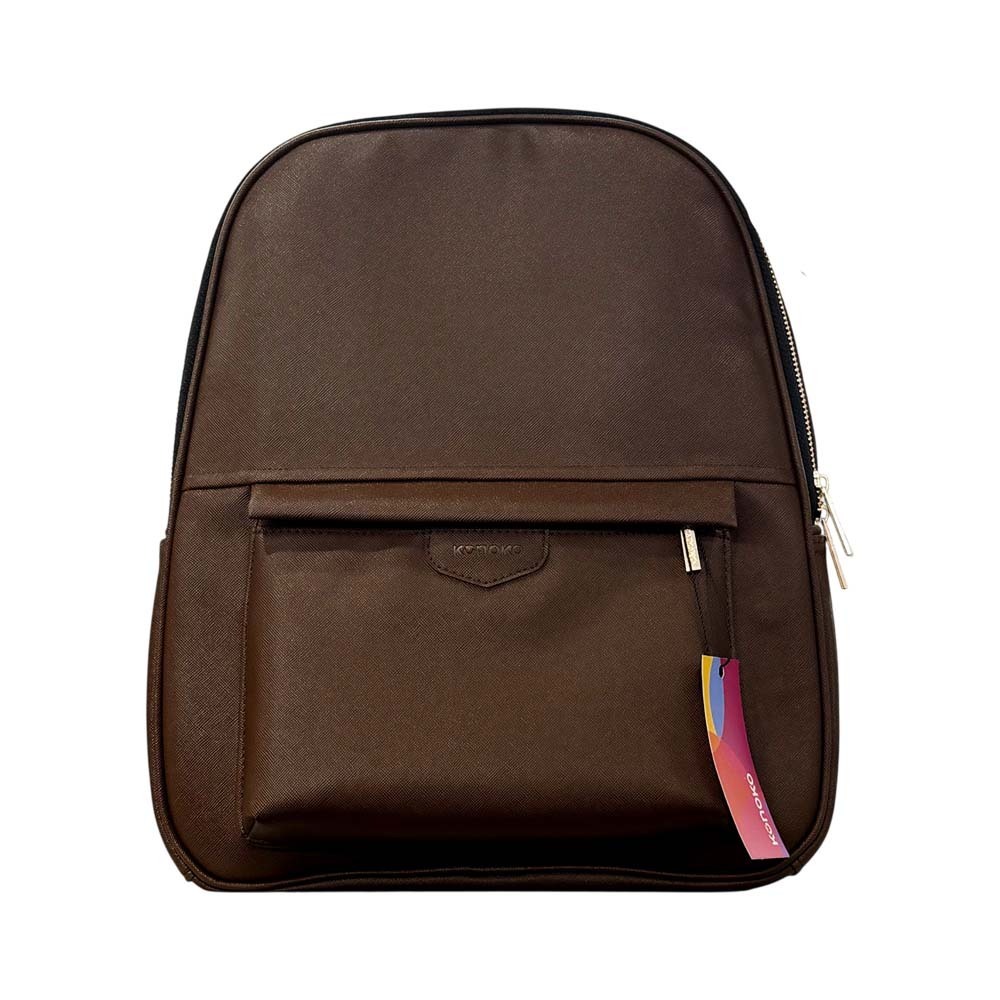 Konoko Leather Backpack Large (Brown Pattern)