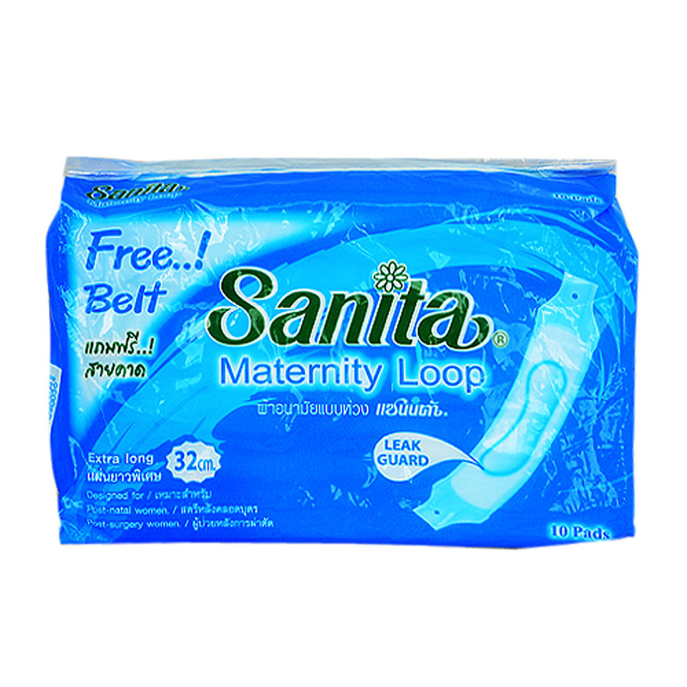 Sanita Sanitary Napkin Maternity Loop Extra Long 32CM 10PCS