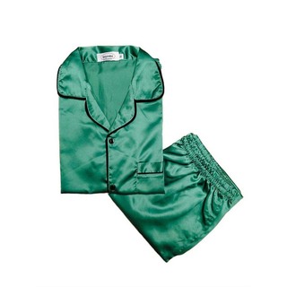 Bambi Women Silk Pajamas One Set Gray AA0015 Large