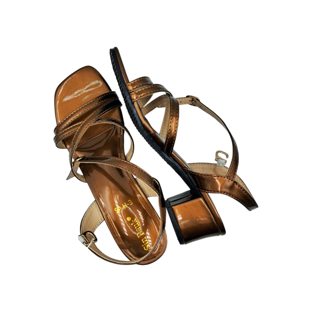 Sin Pauk Women Leather Wedge Sandal SP H-3 Gold (No-40)