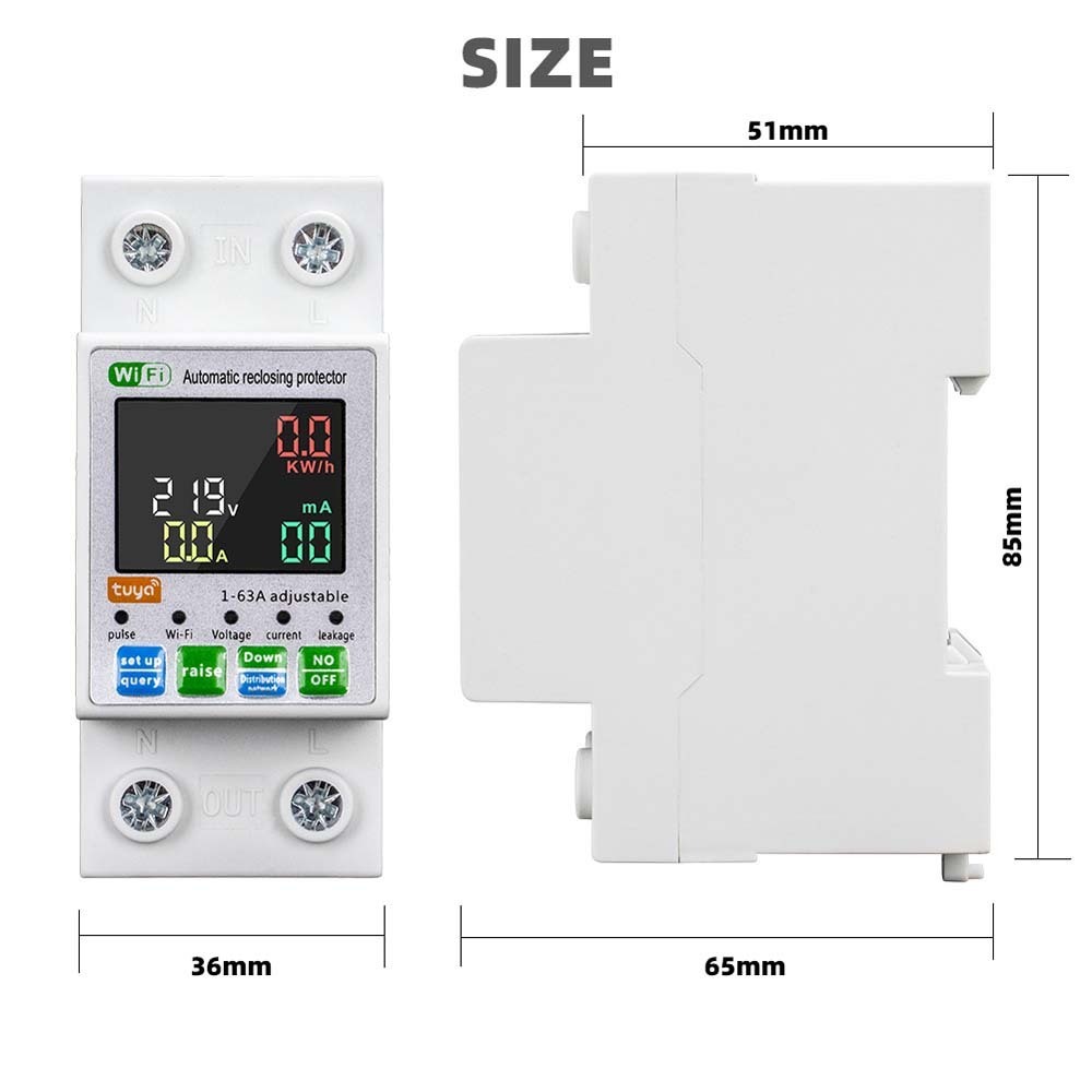 TUYA Energy Meter Kwh Metering Circuit Breaker Remote Control SMT0001033S