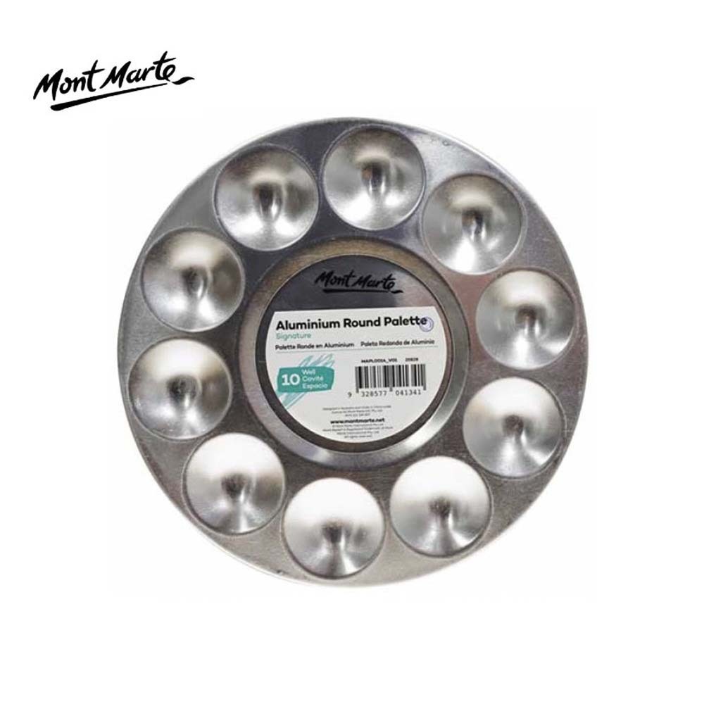 Mont Marte Aluminium Round Palette 10 Well