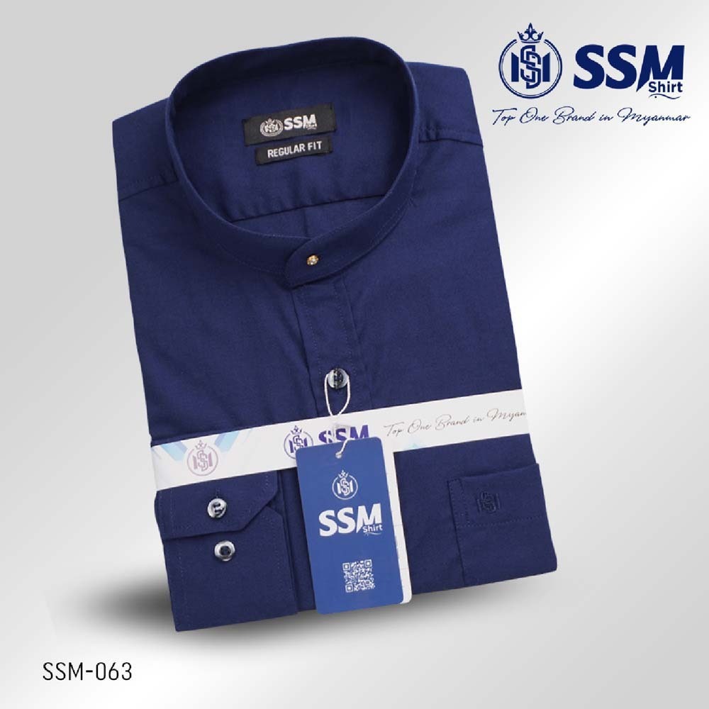 Mandarin Collar Shirt Long Sleeve 2XL (Dark Blue) SSM-O-P-S-063