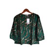 Kudos Floral Chiffon Woman Blouse Green B-013 Large
