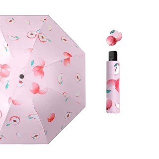 Automatic 3 Fold Fruit Printed Umbrella Pink