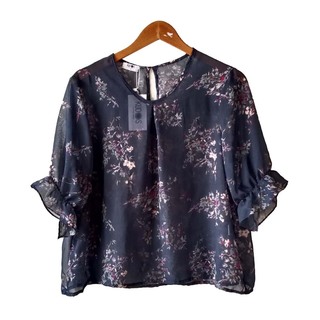 Kudos Floral Chiffon Blouse Pastel Green B-003-PG XL