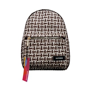 Konoko Cotton Mini Backpack Medium (Black Tweed)