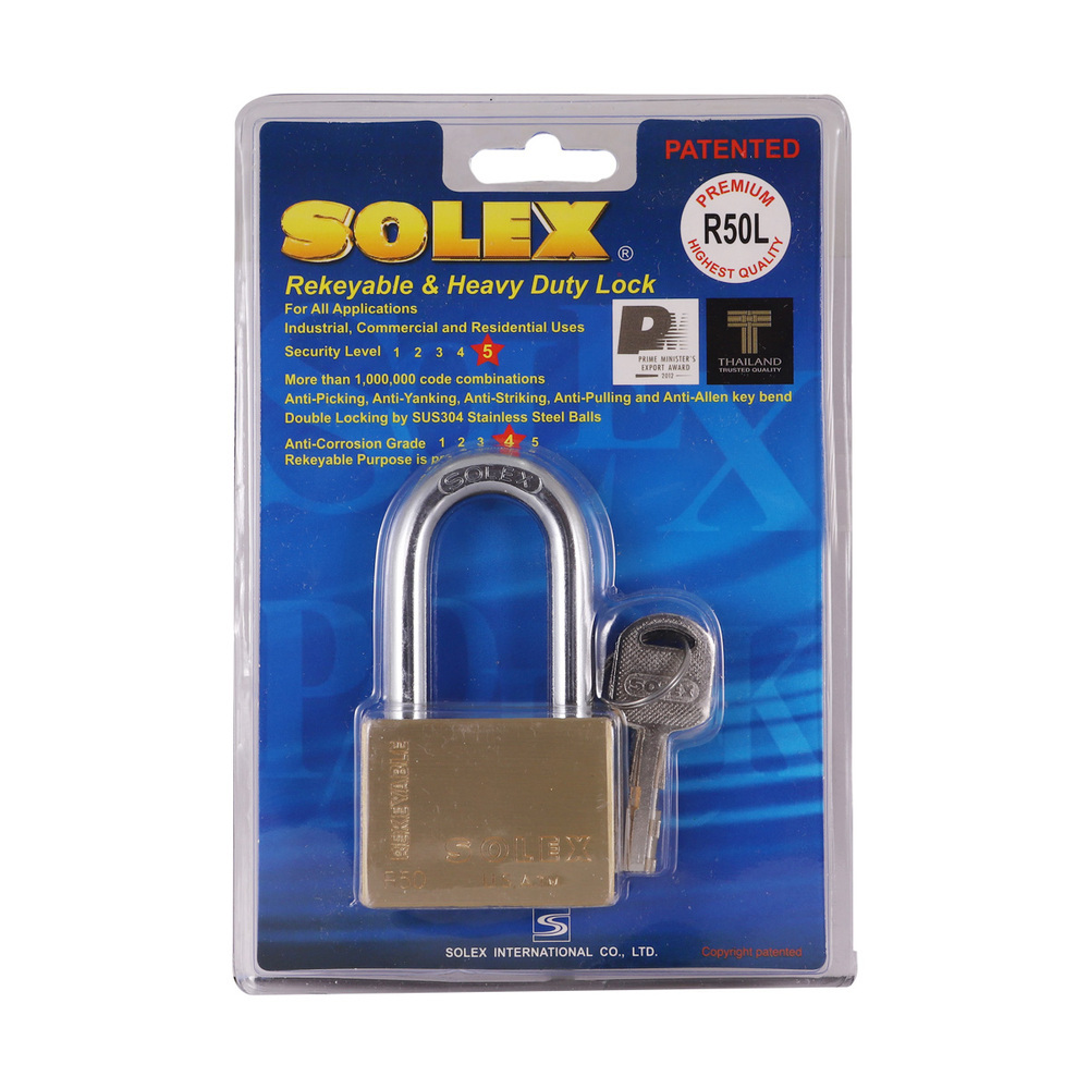 Solex Top Security Lock Gold 50MM EXTRA-L50 (L)