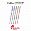 Omega Panda Ball Pen with Foil 0.7mm (5PCS in Pouch)