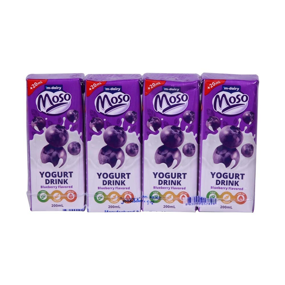 Moso Yogurt Blueberry 200ML x 4PCS