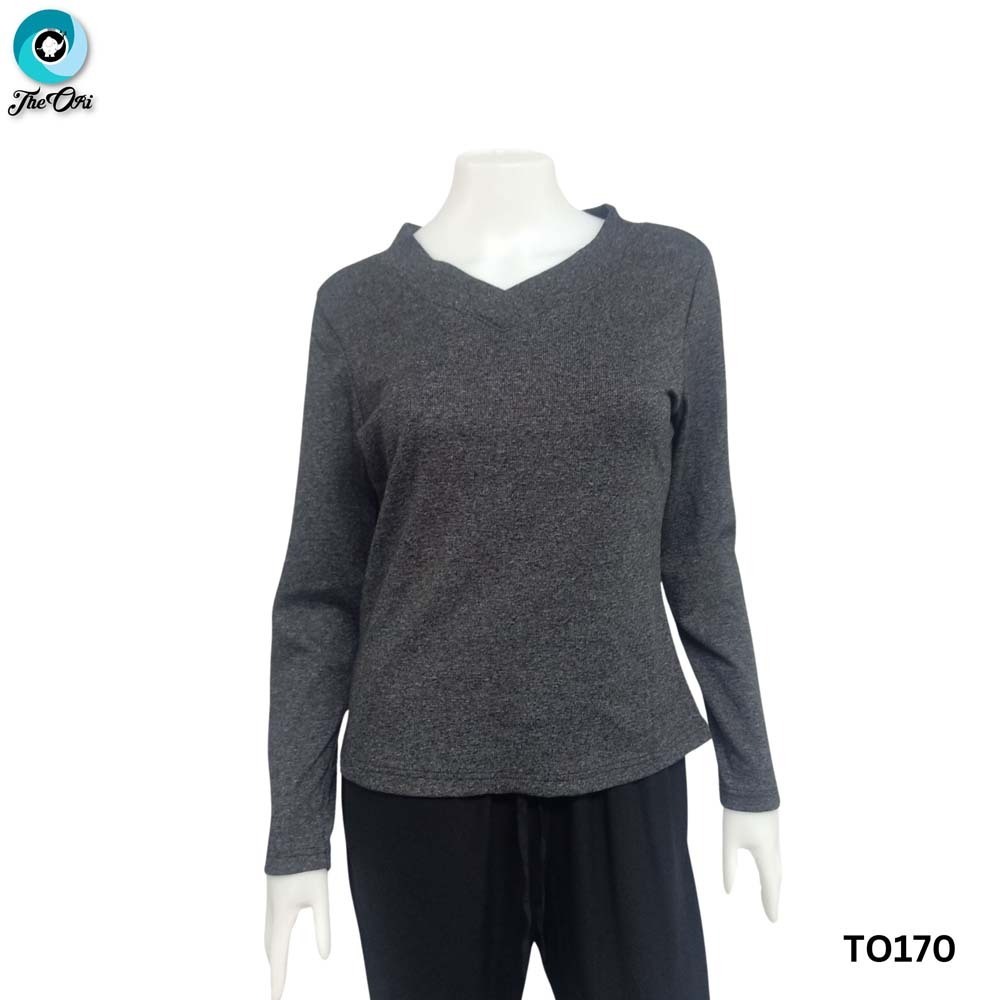 The Ori Women Long Sleeve Top Black TO126A Large