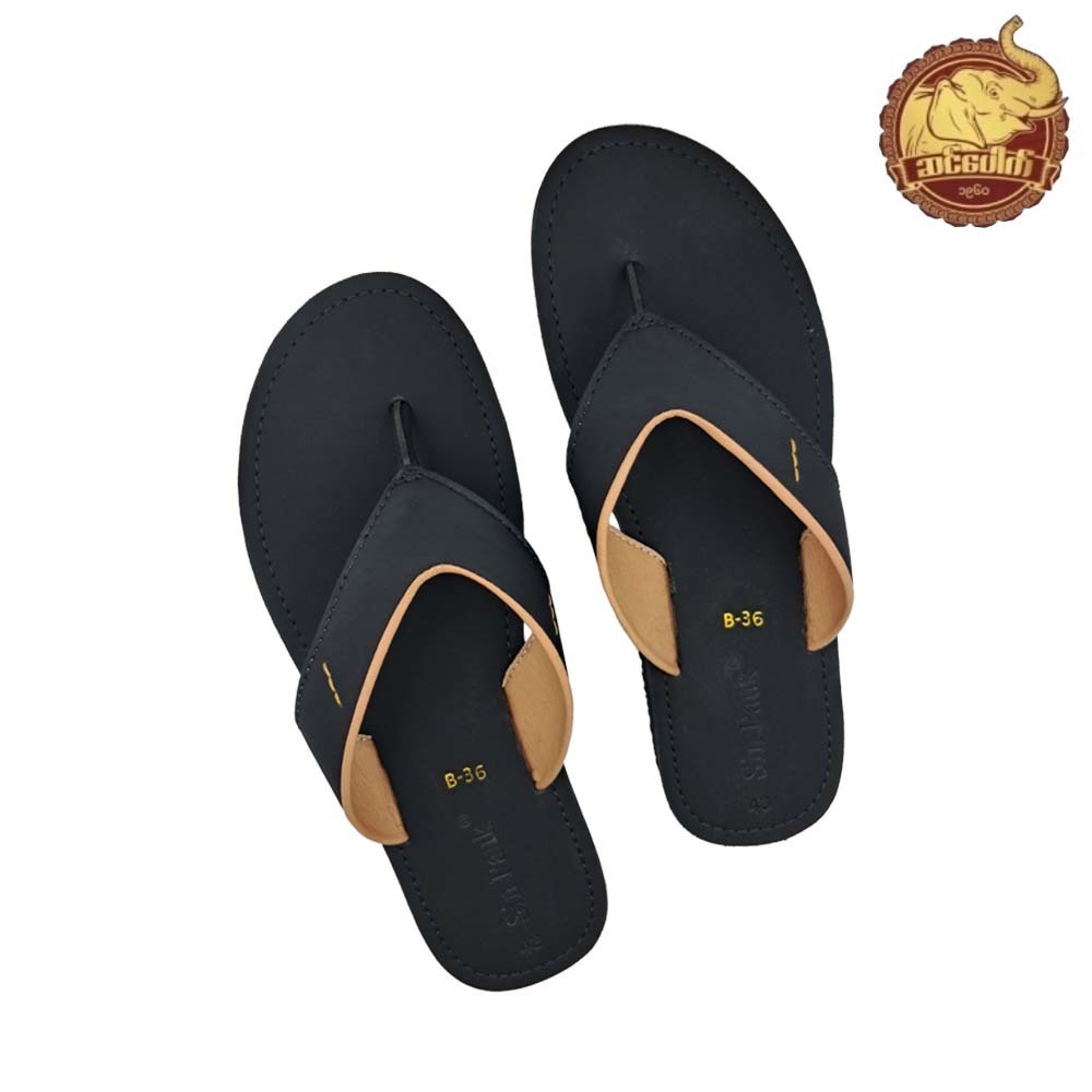 Sin Pauk Men Leather Slipper B-36 (No-44)