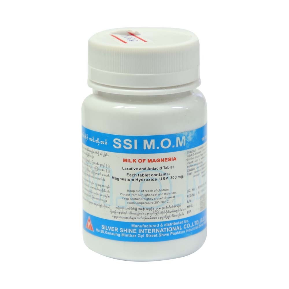 SSI M.O.M Laxative&Antacid Tablet 100PCS