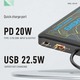 Konfulon J-28 (10000mAh Fast Charging 22.5W Built-in Cable Power Bank) + Lightning Cable Black