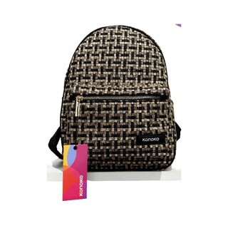 Konoko Cotton Mini Backpack Medium (Black Tweed)