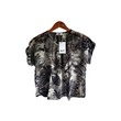 Kudos Floral Chiffon Woman Blouse Black B-007 Small
