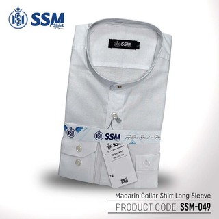 Madarin Collar Shirt Long Sleeve SSM-O-M-L-060 (Orchid Blue) Large