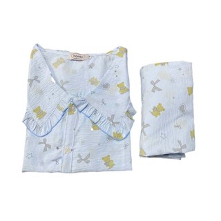 Bambi Womenwear Cottonpuff Oneset S/L Blue AA0059 Medium