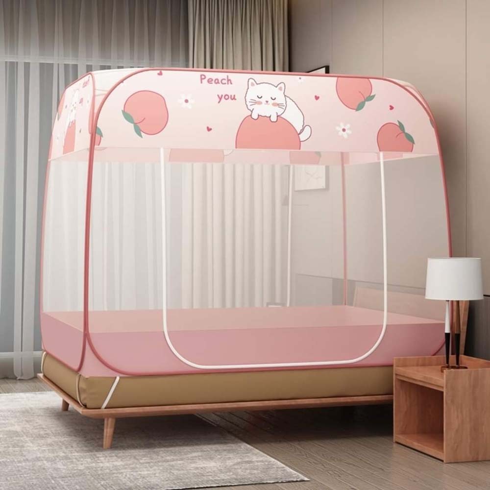 Beauty House Foldable Mosquito Net Random Design (Single) Pink