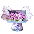 Floral District Butterfly Effect Purple Artificial Rose Bouquet