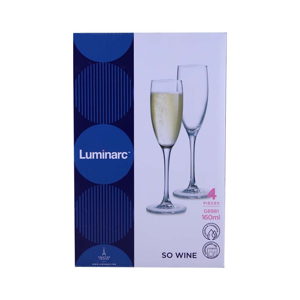 Luminarc Flute World Wine Glass 16CL 4PCS G8981