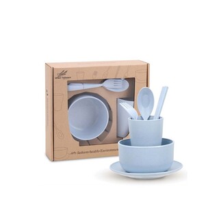 Wheat Straw Dinnerware Set Blue