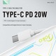 Konfulon J-28 (10000mAh Fast Charging 22.5W Built-in Cable Power Bank) + Lightning Cable White