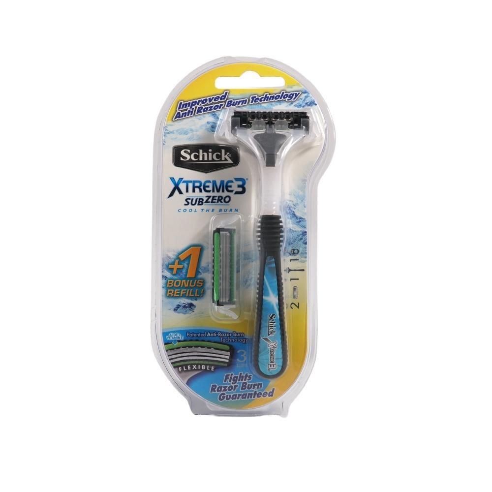 Schick Xtreme3 Subzero Razor Handle & 1 Cartridges (3 Blades)