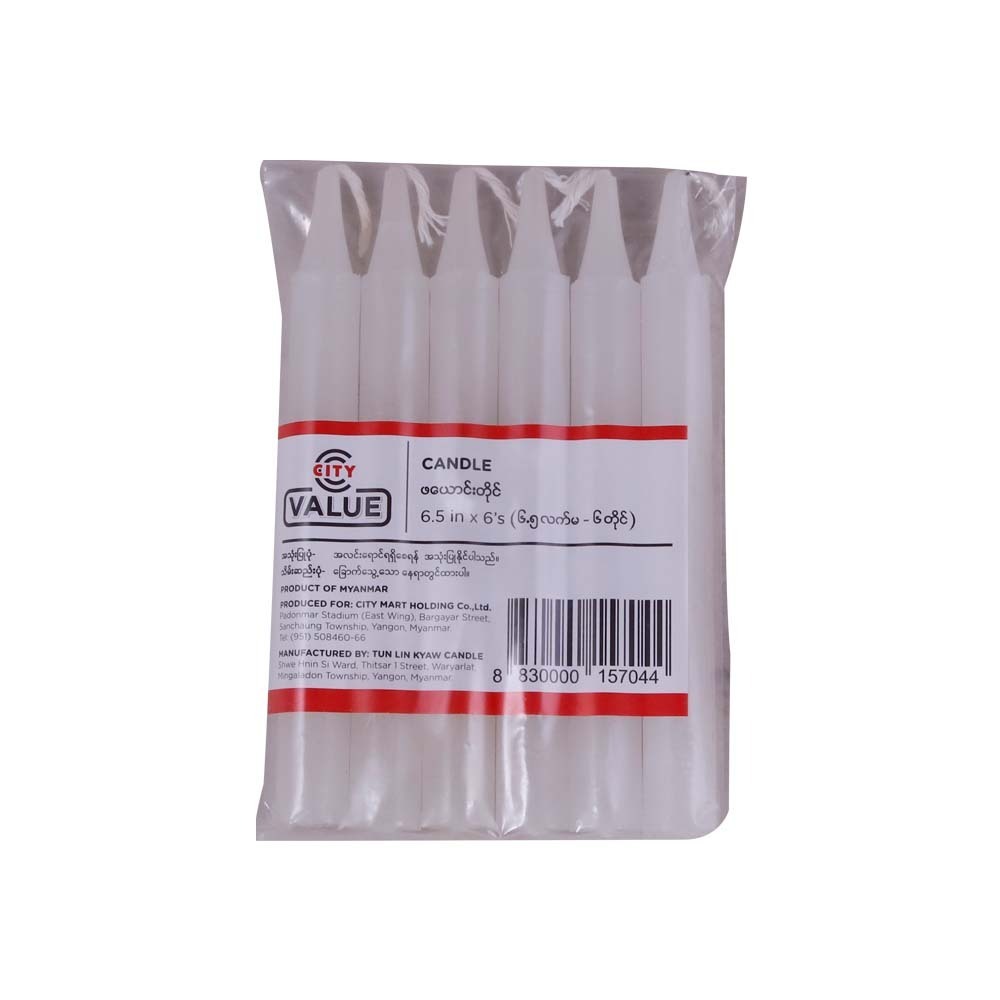 City Value Candle 6.5in 6PCS