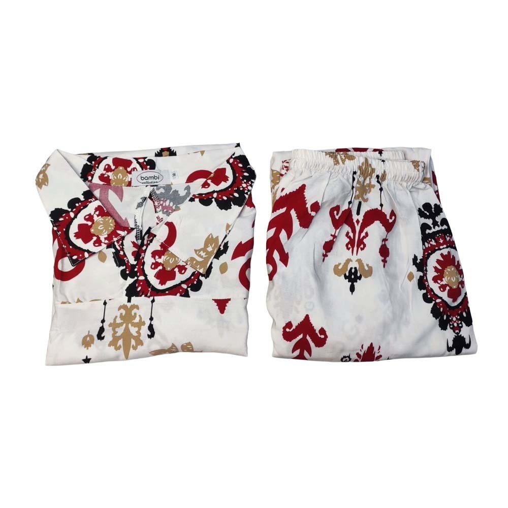Bambi Womenwear BKK Spun Kanote Oneset D-1 S/L Red AA0060XL