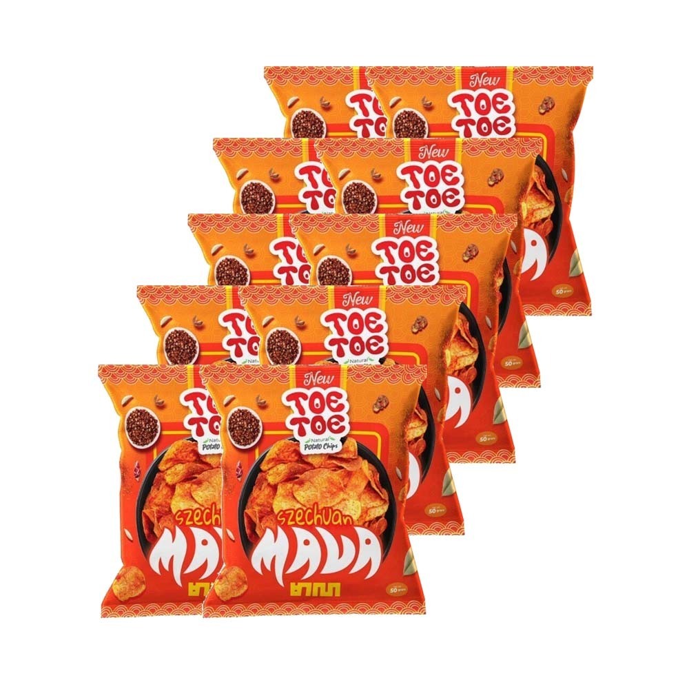Toe Toe Potato Chips Szechuan Mala Flavored (10PCS x 50G)