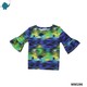 Max & Mia Girl Bell Sleeve Blouse MM196 Green Small
