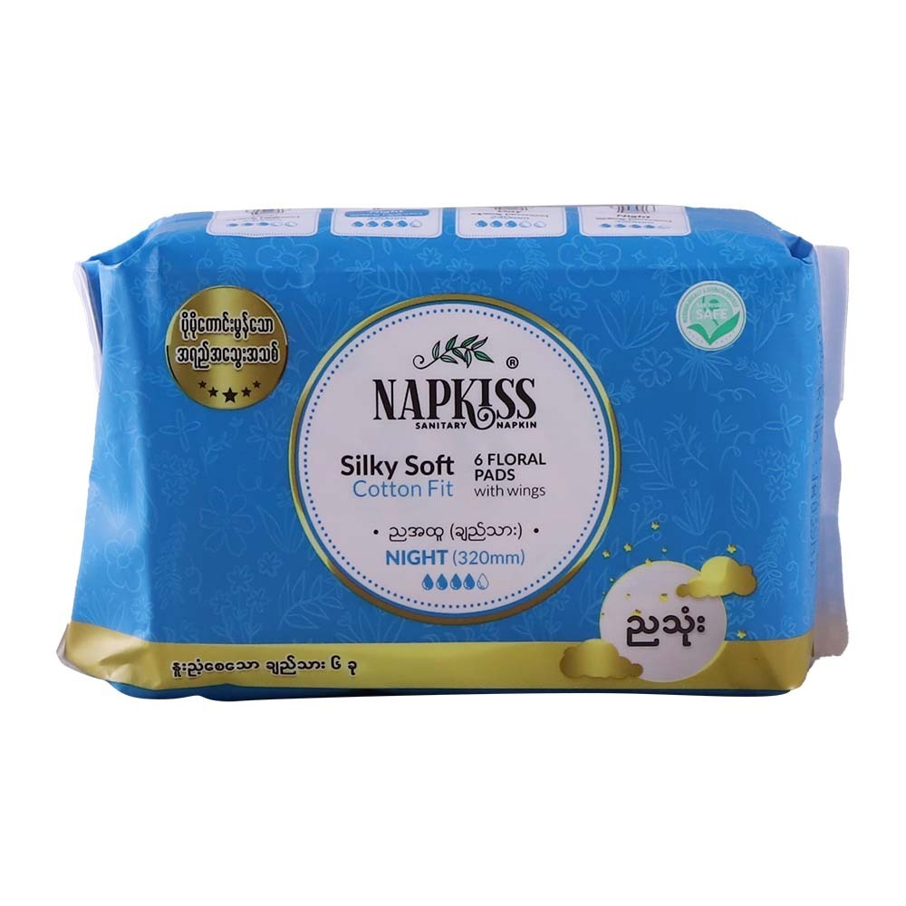 Napkiss Sanitary Silky Soft Cotton Night 32cm 6PCS