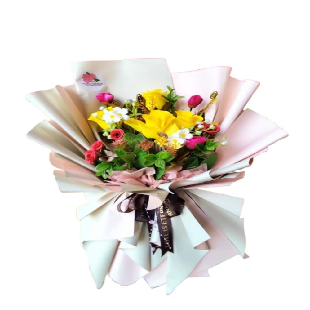 Floral District Light Pink Mix Artificial Flower Bouquet