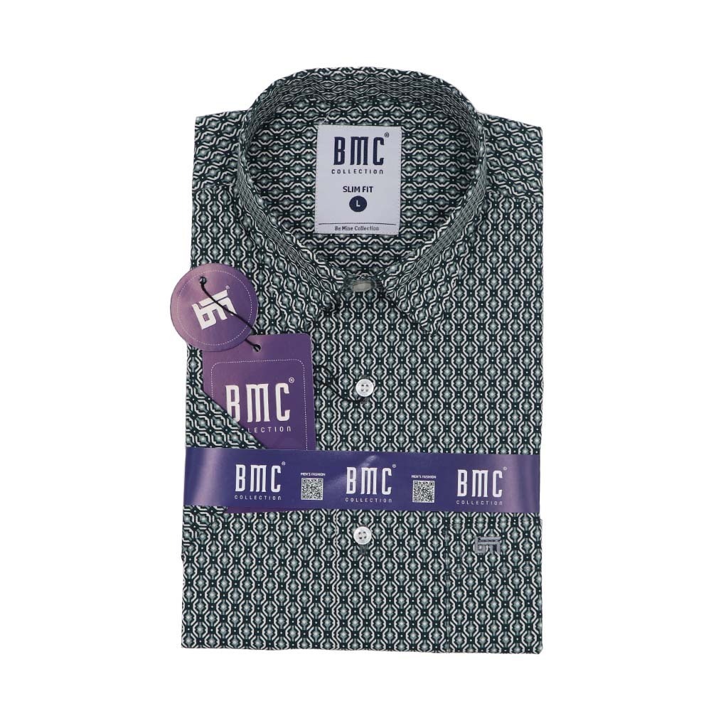 BMC Men Slimfit Shirt Short Sleeve 2320070 Green XL