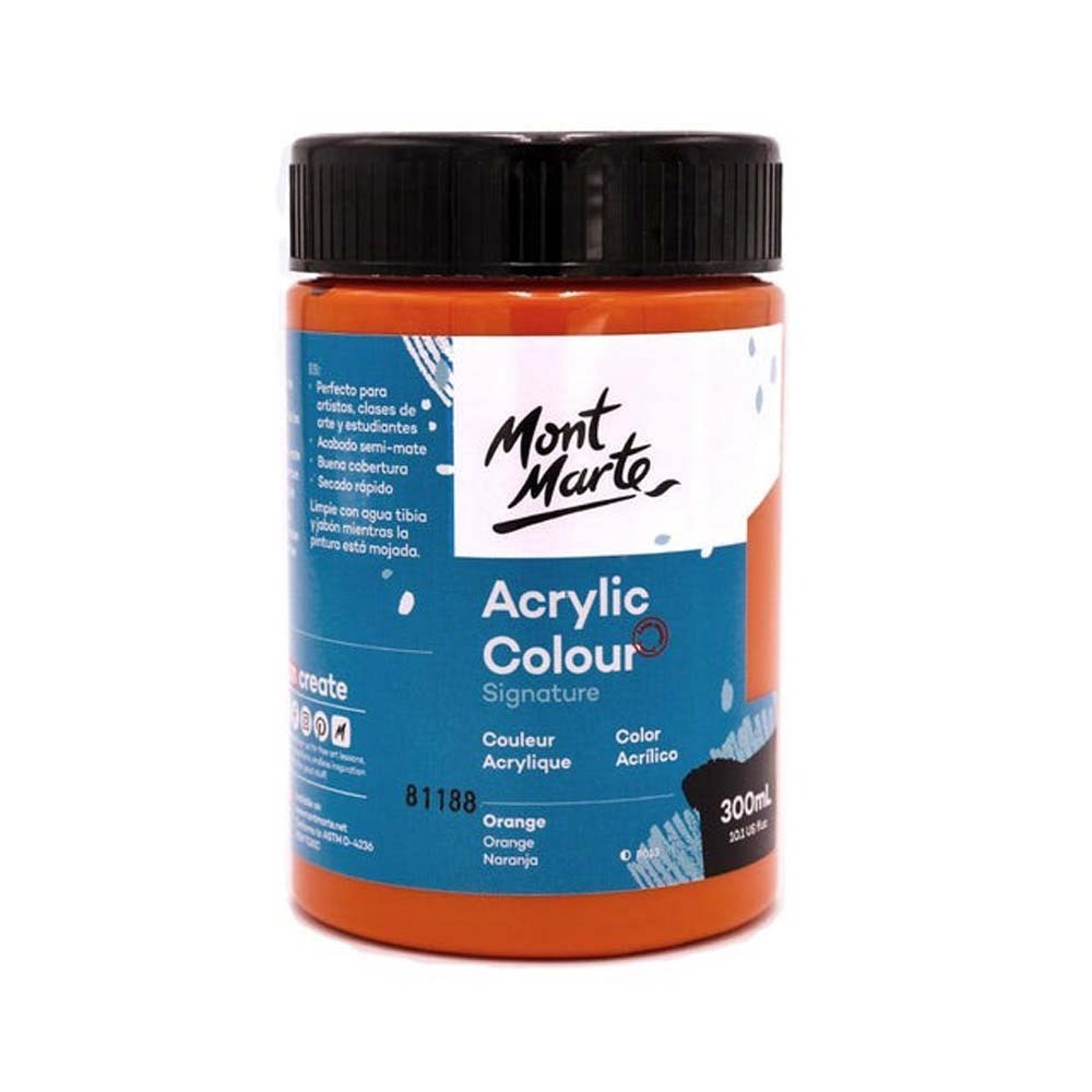 Mont Marte Acrylic Colour 300ML - Orange Red
