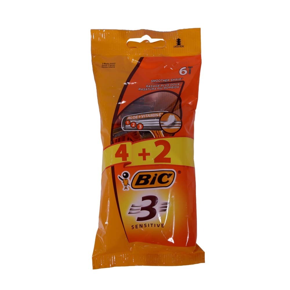Bic Shaver Disposable Sensitive 6PCS