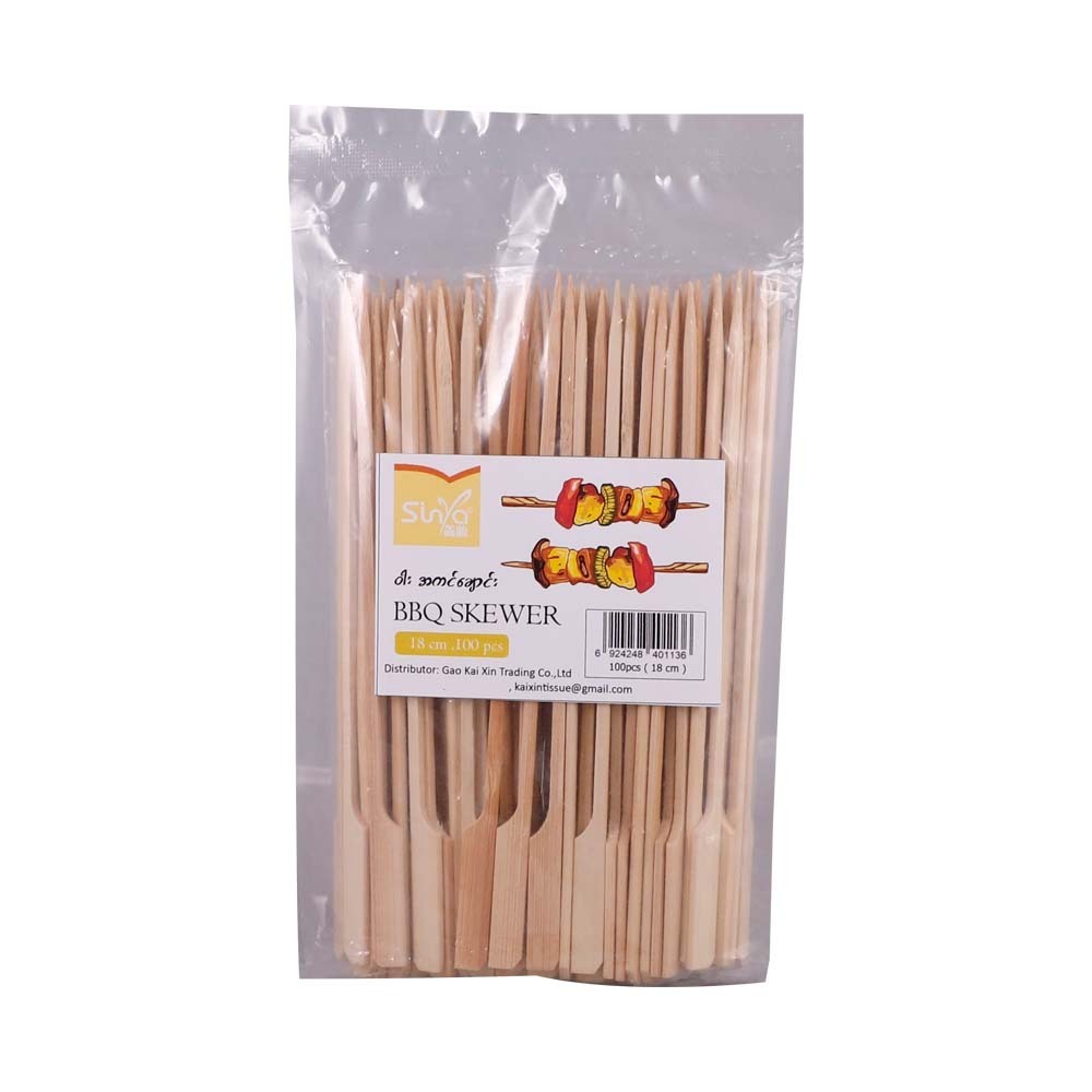 Sinya Wooden BBQ Skewer Stick 18cm 100PCS SY1130