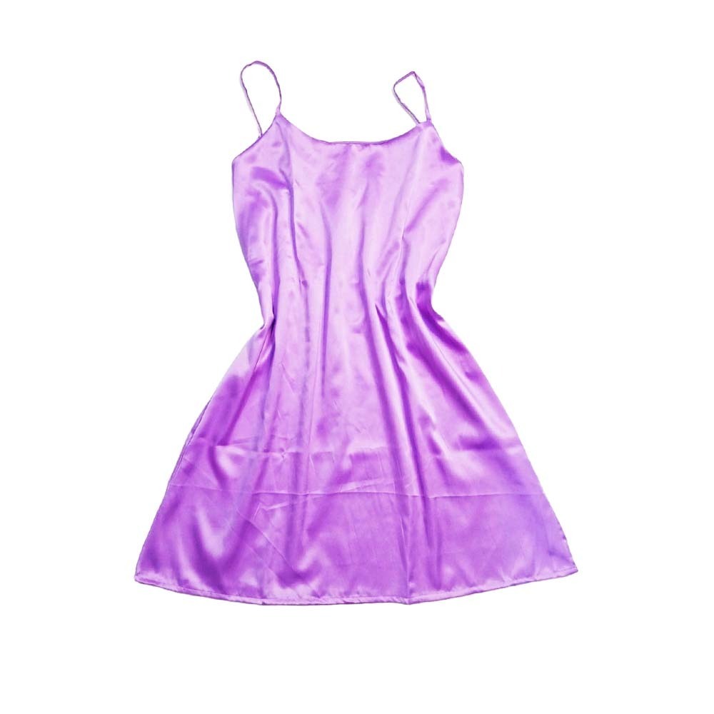 Bambi Lady Silk Night Dress Purple AA0033 Small