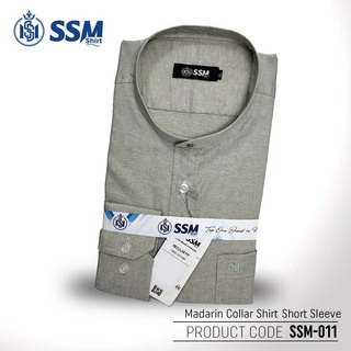 Madarin Collar Shirt Short Sleeve Over Size (Light Gray) SSM-O-M-S-006