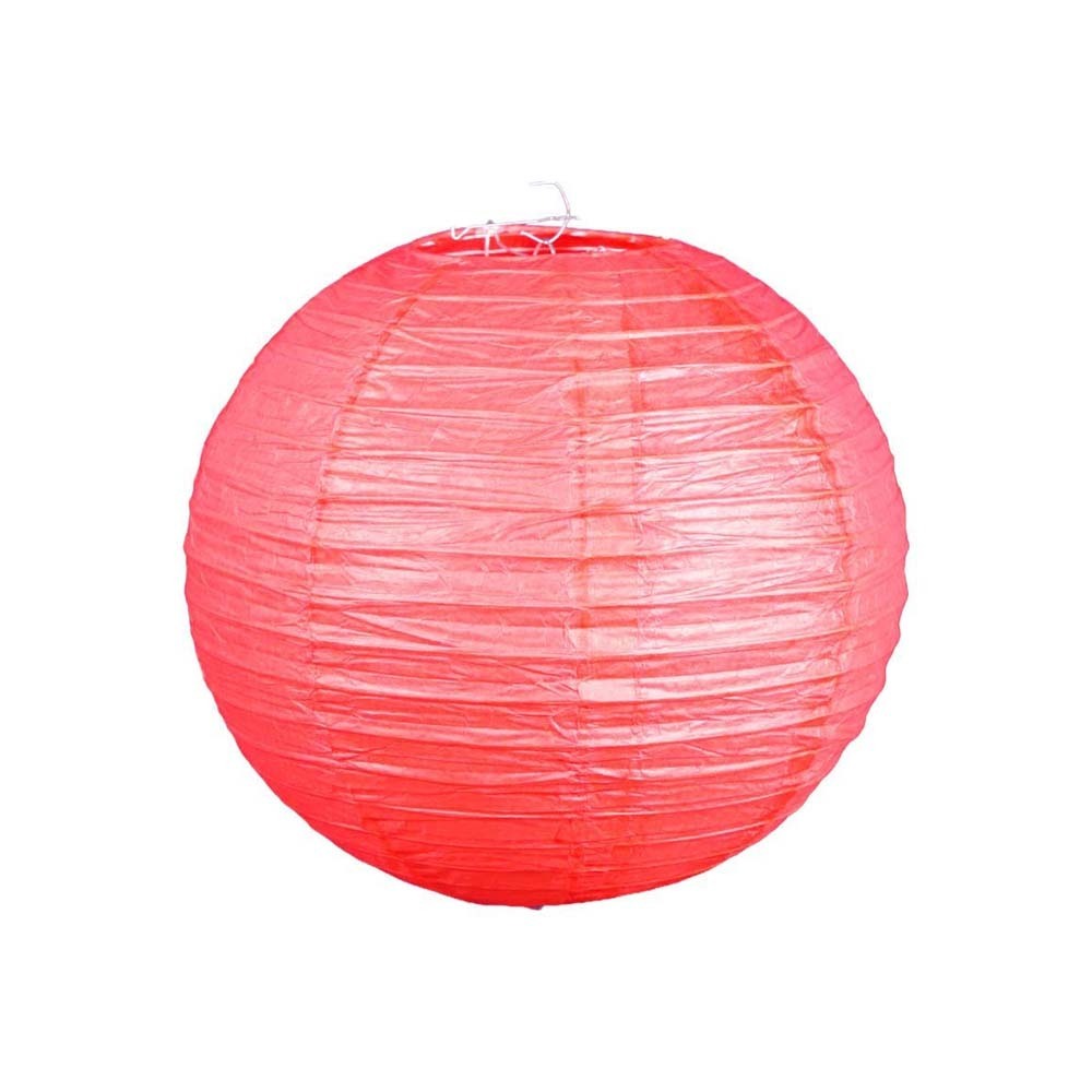 Uncle Gyi Uncle Gyi Round Paper Lantern (Plain) 25cm Red
