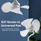Small E27 Screw-In Ceiling Fan With Socket Holder 5.5 in ELE0001046F