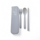 Beauty House Wheat Straw Spoon Fork & Chopstick Set (White)