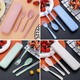 Beauty House Wheat Straw Spoon Fork & Chopstick Set (Green)