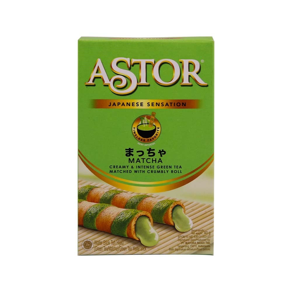 Astor Japanese Sensation Tea Matcha Wafer Roll 40G