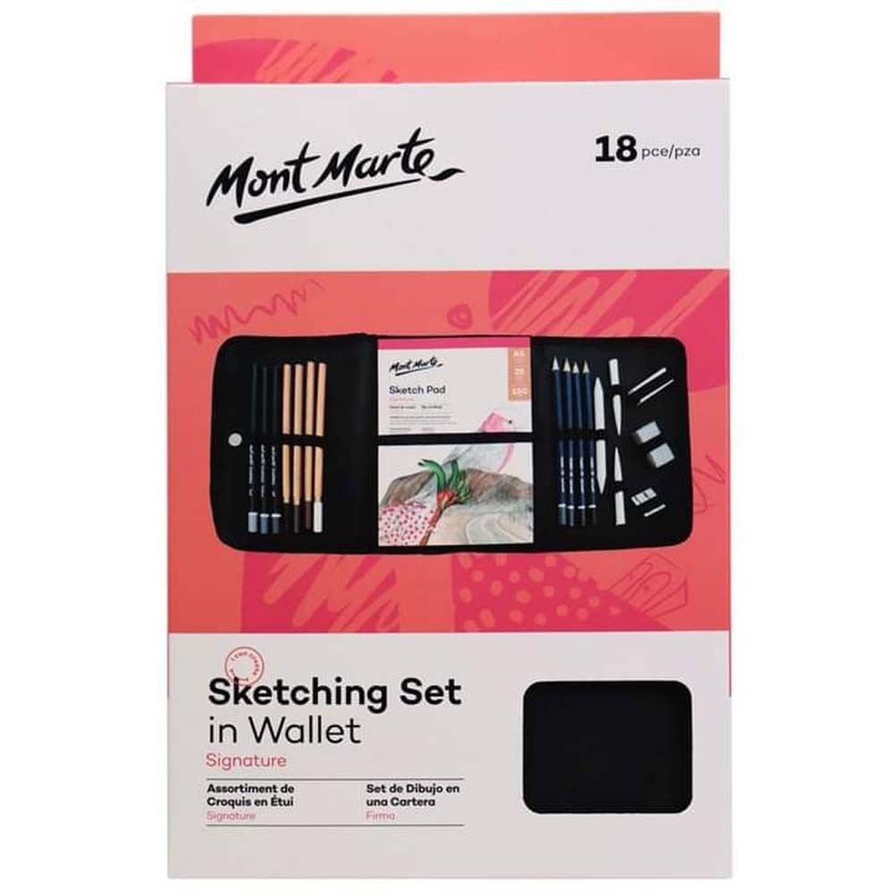 Mont Marte Sketching Set In Soft Case 18PCS