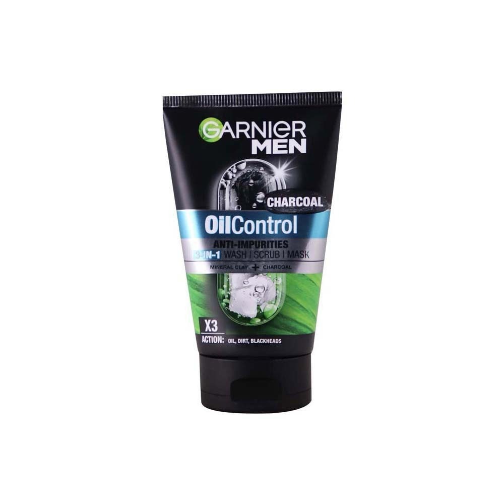 Garnier Men 3-In-1 Turbolight Oil Control Charcoal Facial Cleanser 100ML
