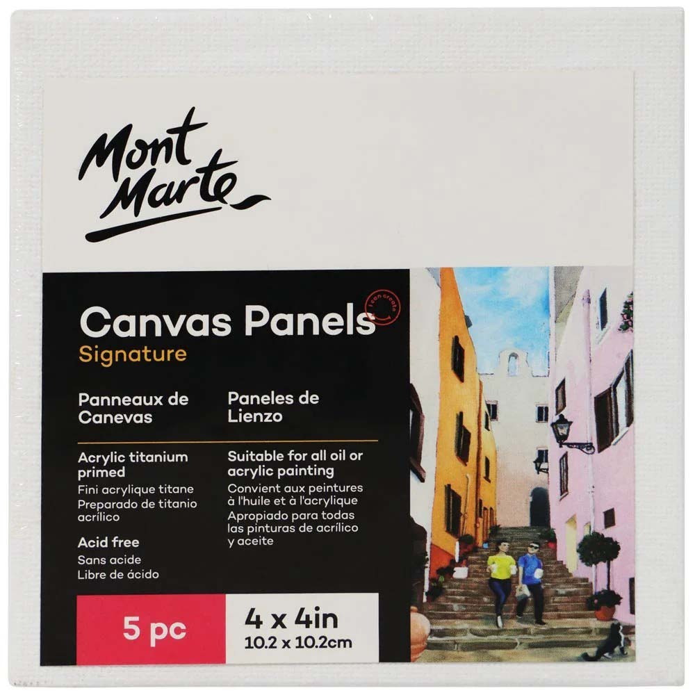 Mont Marte Canvas Panels Pack 5 (10.2x10.2CM)